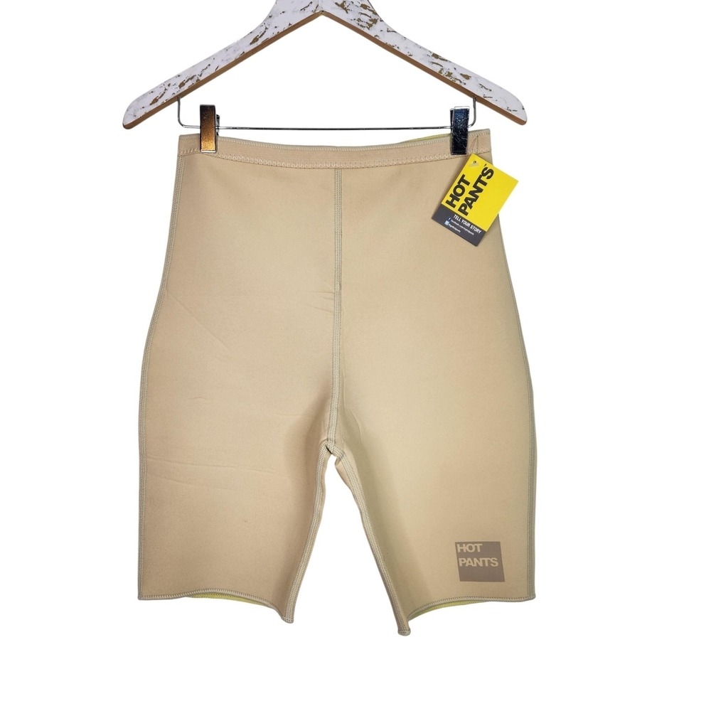ZAGGORA Hot Pants Biker Shorts Womens Medium Beige Thermal Shaping Neoprene